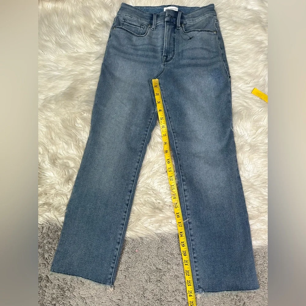 NWOT Good American x Anthropologie  Good Straight‎ High-Rise split pocket Jeans